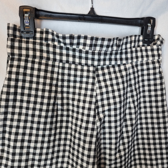 Zara checkered wide leg cropped pants - Picture 5 of 11